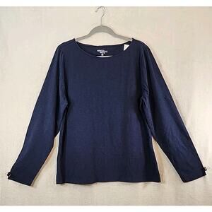 J. Crew Mercantile Artist Tee Womens Navy Blue Long Sleeve Size 2X New With Tags